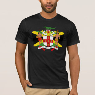 Flag of Jamaica Coat of Arms Fitted T-Shirt