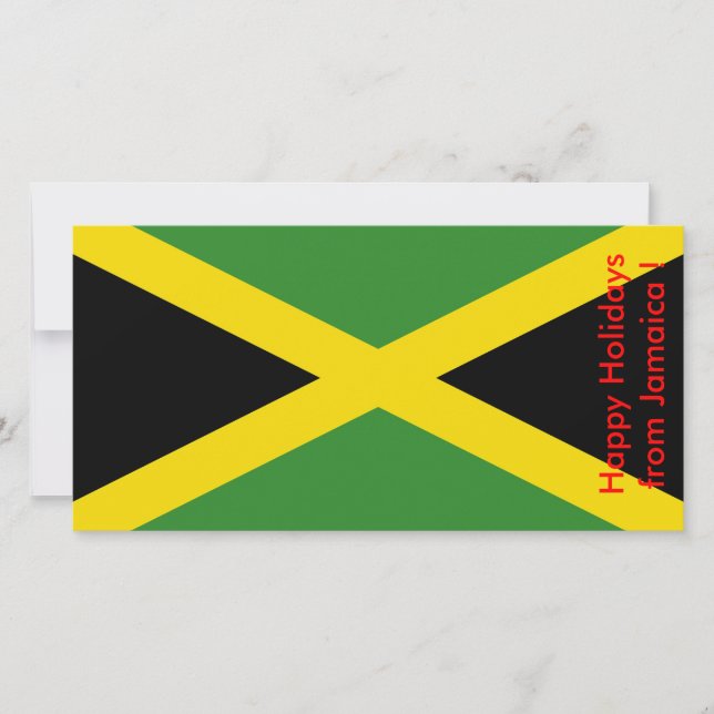 Flag of Jamaica, Happy Holidays from Jamaica Holiday Card (Front)