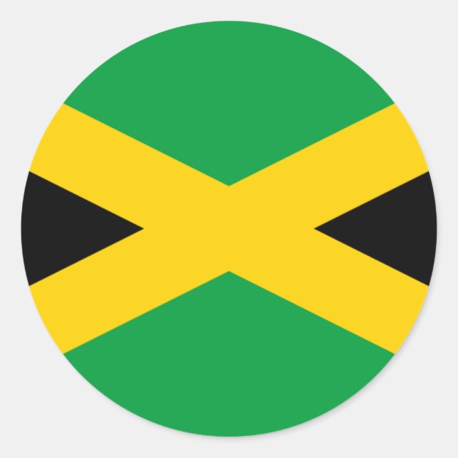Flag of Jamaica - Jamaican Flag Classic Round Sticker (Front)