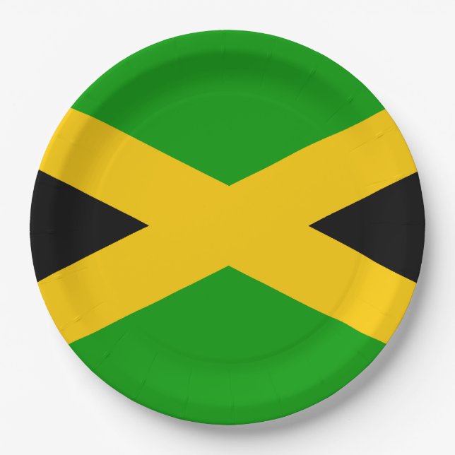 Flag of Jamaica Paper Plate (Front)