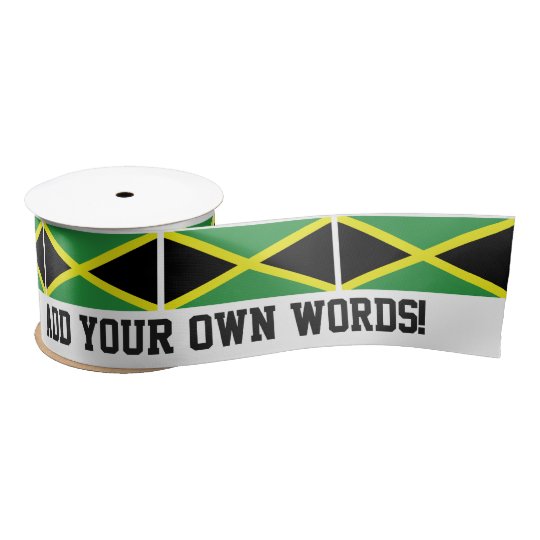 Flag of Jamaica Satin Ribbon Zazzle.co.uk