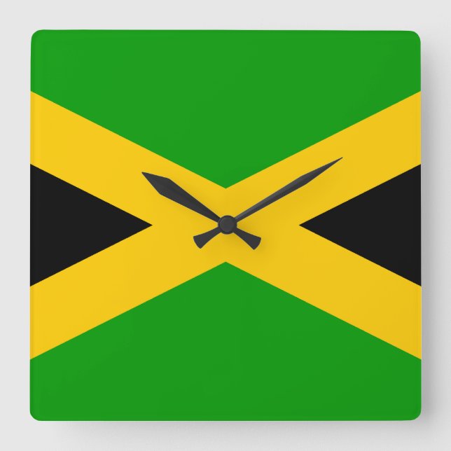 Flag of Jamaica Square Wall Clock (Front)