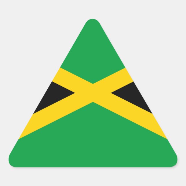 Flag of Jamaica Triangle Sticker (Front)
