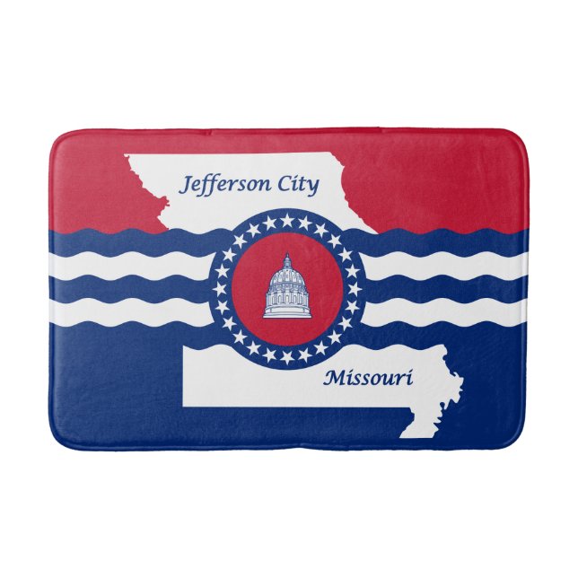 Flag of Jefferson city, Missouri Bathroom Mat (Front)