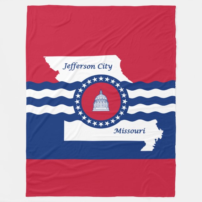 Flag of Jefferson city, Missouri Fleece Blanket (Front)
