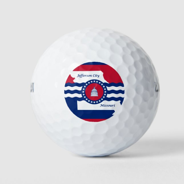 Flag of Jefferson city, Missouri Golf Balls (Front)