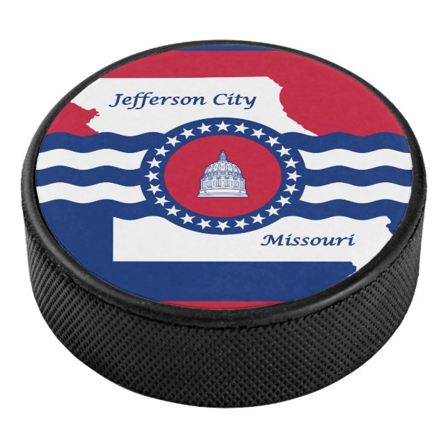 Flag of Jefferson city, Missouri Hockey Puck (3/4)