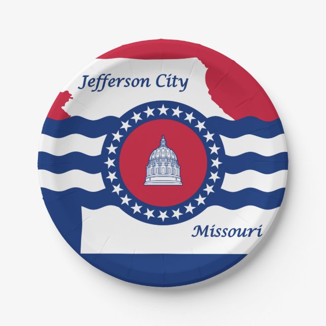 Flag of Jefferson city, Missouri Paper Plates (Front)