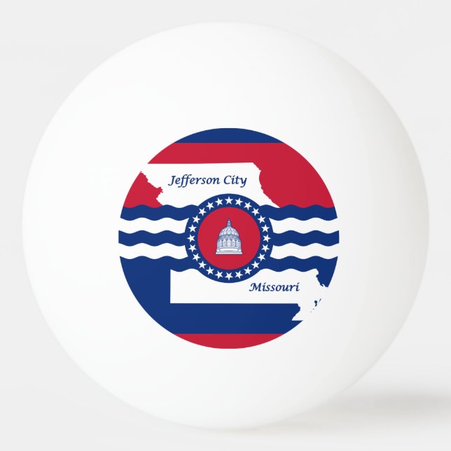 Flag of Jefferson city, Missouri Ping Pong Ball (Front)