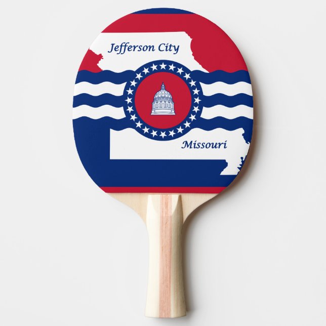Flag of Jefferson city, Missouri Ping Pong Paddle (Front)