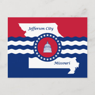 Flag of Jefferson city, Missouri Postcard