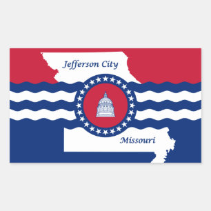 Flag of Jefferson city, Missouri Rectangular Stick Rectangular Sticker