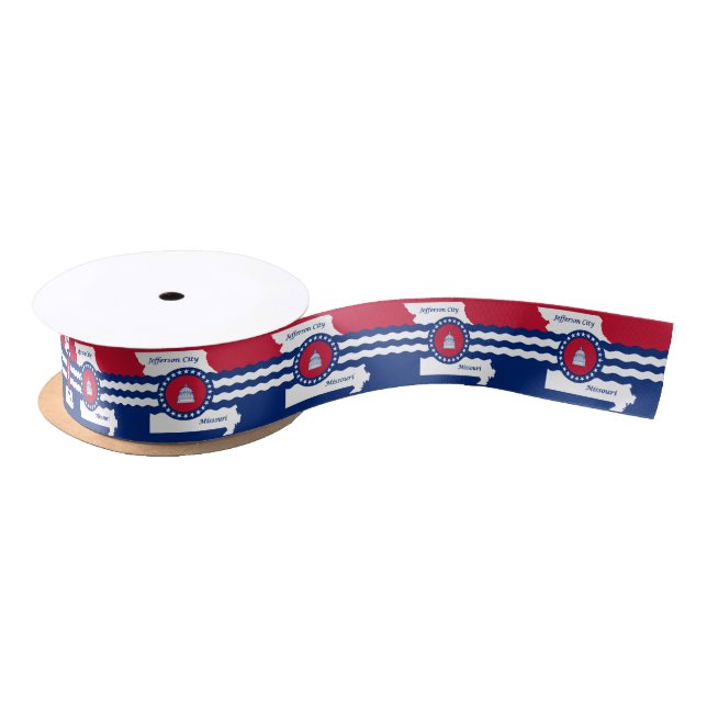 Flag of Jefferson city, Missouri Satin Ribbon (Spool)