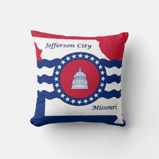 Flag of Jefferson city, Missouri Throw Pillow (Front)