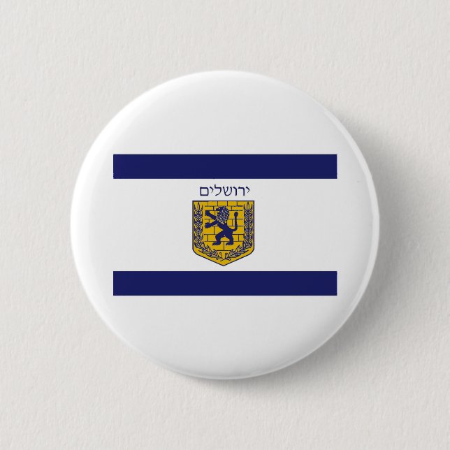 Flag of Jerusalem 6 Cm Round Badge (Front)