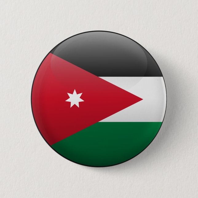 Flag of Jordan 6 Cm Round Badge (Front)