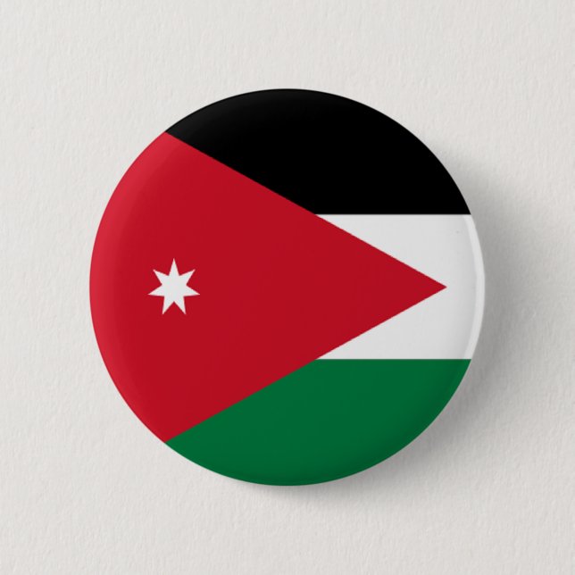Flag of Jordan 6 Cm Round Badge (Front)