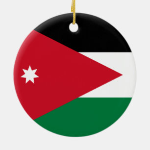 Flag of Jordan Ceramic Tree Decoration