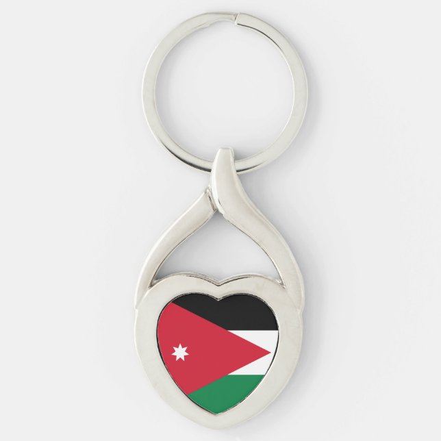 Flag of Jordania Key Ring (Front)