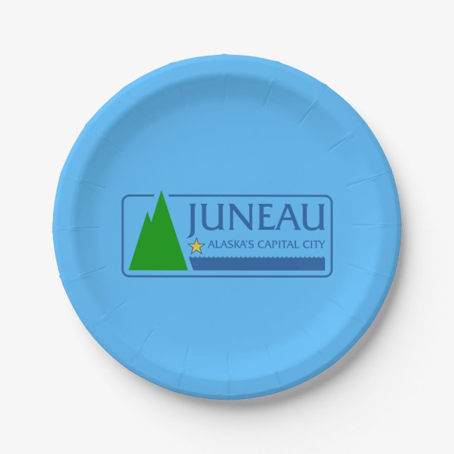 Flag of Juneau, Alaska Paper Plates (Front)