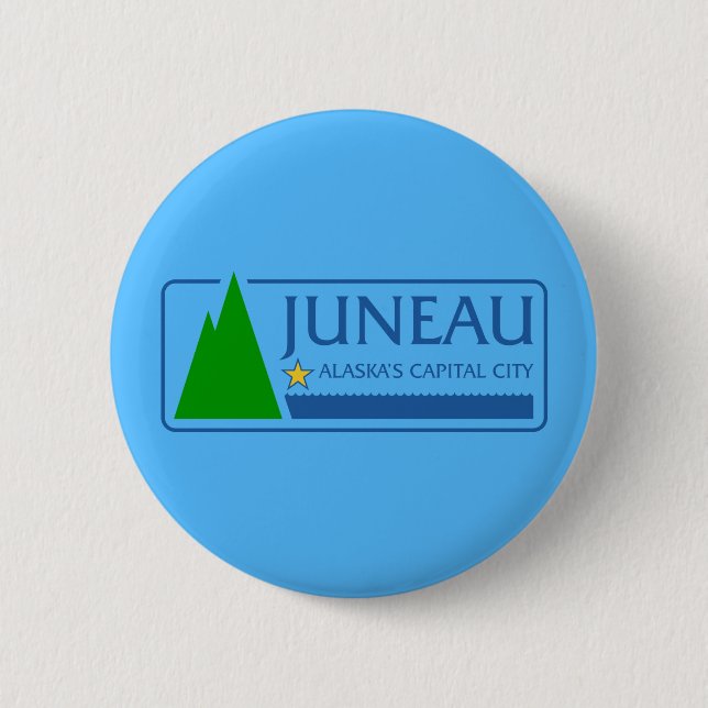 Flag of Juneau, Alaska Pinback Button (Front)