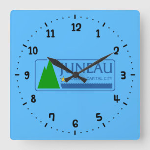 Flag of Juneau, Alaska Square Wall Clock