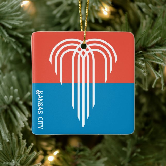 Flag of Kansas City (2023), Missouri Ceramic Ornament (Tree)