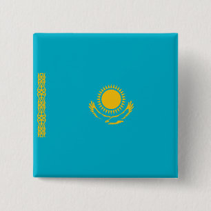 Flag of Kazakhstan 15 Cm Square Badge