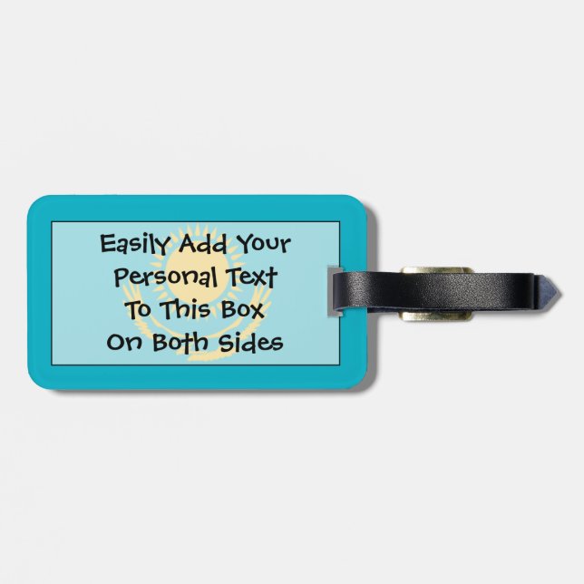 Flag of Kazakhstan Easy ID Personal Luggage Tag (Back Horizontal)