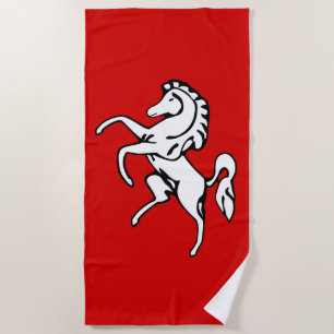 Flag of Kent (White Horse) (County of England, UK) Beach Towel