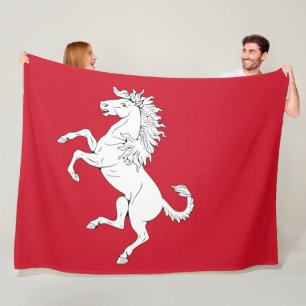Flag of Kent (White Horse) (County of England, UK) Fleece Blanket