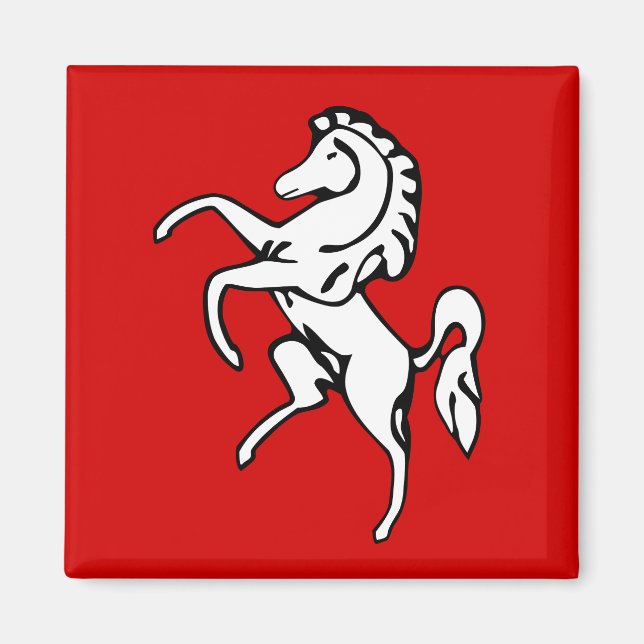 Flag of Kent (White Horse) (County of England, UK) Magnet (Front)