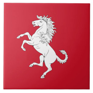 Flag of Kent (White Horse) (County of England, UK) Tile