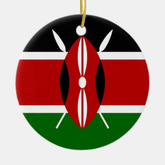 Flag of Kenya Africa Ceramic Tree Decoration