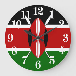 Flag of Kenya Bendera ya Kenya Large Clock