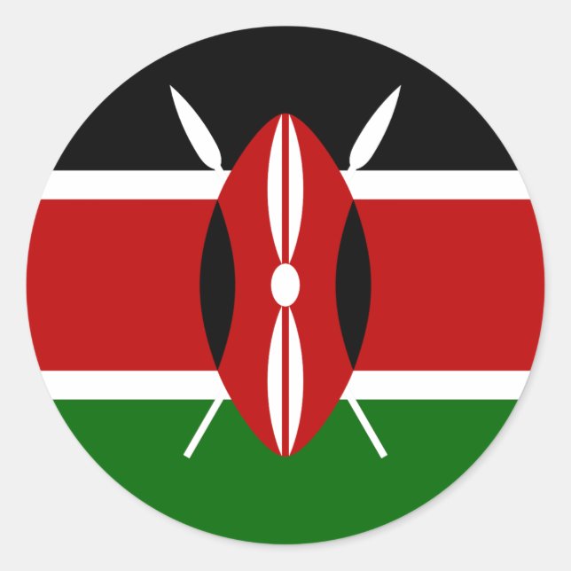 Flag of Kenya Classic Round Sticker (Front)
