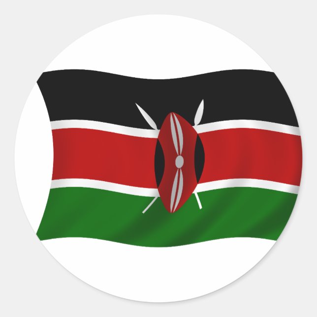 Flag of Kenya Classic Round Sticker (Front)