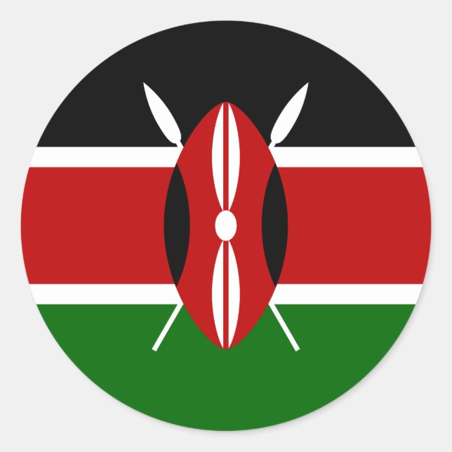 Flag of Kenya Classic Round Sticker (Front)
