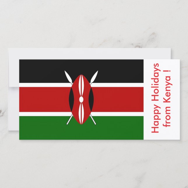 Flag of Kenya, Happy Holidays from Kenya Holiday Card (Front)