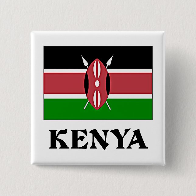 Flag of Kenya, labelled 15 Cm Square Badge (Front)