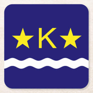 Flag of Kinshasa, Congo Square Paper Coaster