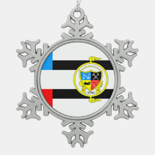 Flag of Knoxville, Tennessee Snowflake Pewter Christmas Ornament