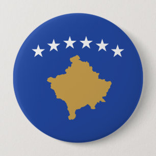 Flag of Kosovo 10 Cm Round Badge