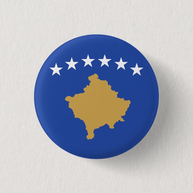 Flag of Kosovo 3 Cm Round Badge (Front)