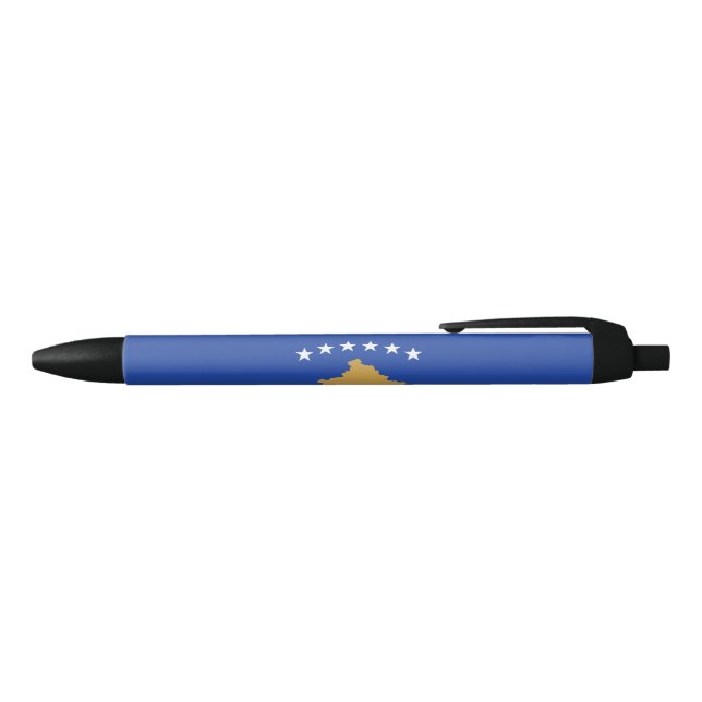 Flag of Kosovo Black Ink Pen (Top)