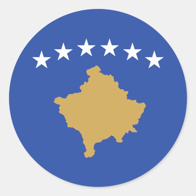 Flag of Kosovo Classic Round Sticker (Front)