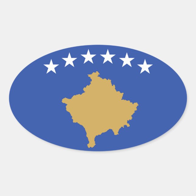 Flag of Kosovo Oval Sticker (Front)