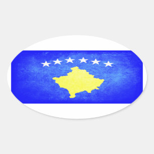 Flag of Kosovo Oval Sticker