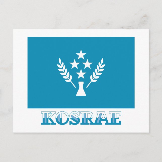 Flag of Kosrae, with name Postcard (Front)