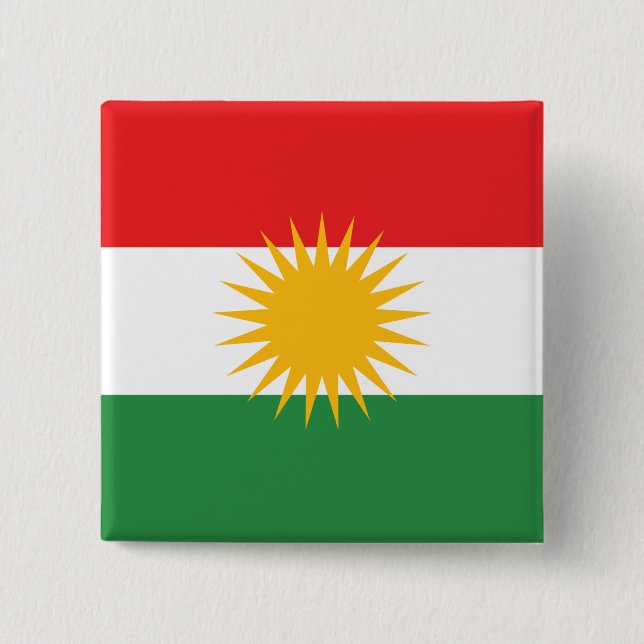 Flag of Kurdistan 15 Cm Square Badge (Front)